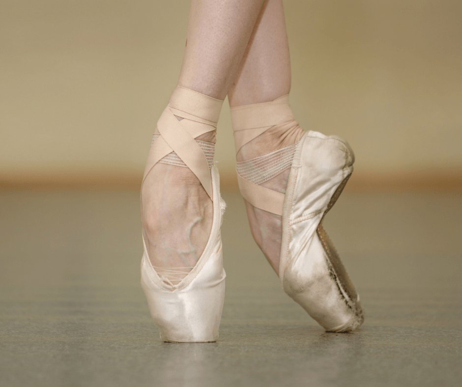 ballet dancer wearing pointe shoes
